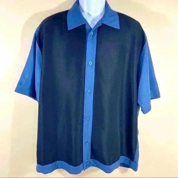 Vintage CUBAVERA Short Sleeve Panel Button-Front Traditional Shirt Size L - Picture 1 of 8